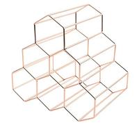 Genérico Botellero, Panal Botellero Encimera, MetáLico,para Armario, despensa, Bar y Mesa. No Requiere Montaje. Capacidad para 6-9 Botellas de Vino(Rose Gold,A)