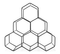 Genérico Botellero, Panal Botellero Encimera, MetáLico,para Armario, despensa, Bar y Mesa. No Requiere Montaje. Capacidad para 6-9 Botellas de Vino(Black,A)