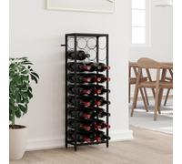 Genérico Botellero para 27 Botellas Hierro Forjado Negro 34x18x100 cm,Armarios y Almacenamiento,Botelleros-358365