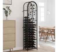 Genérico Botellero para 73 Botellas Hierro Forjado Negro 45x36x200 cm,Botelleros-358371