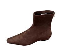 Genérico Botín Mujer Antideslizante con Suela Plana Botines Chelsea Mujer en Ante Cálido y Cómodo Otoño Invierno con Puntera Puntiaguda Botas Casual Bota de Moda para Diario, café, 40 EU