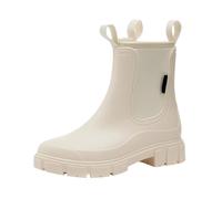 Generico Botines de lluvia para mujer, bajos, antideslizantes, botas de lluvia para mujer, de goma, ligeras, botines de mujer, color liso, botas de invierno cómodas, resistentes, cortavientos,
