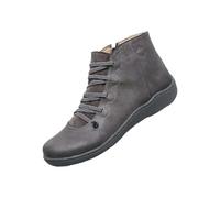 Generico Botines de mujer elegantes, botas de invierno para mujer, cómodas bajas, botas impermeables suaves botas tejanas mujer tacón bajo, botas chelsea mujer, gris, 40 EU