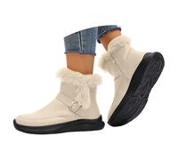 Genérico Botines de Mujer en Camurca, Botas Cortas Puntiagudas con Cremallera Lateral, Zapatos de Tac贸n Bajo Moda y Elegantes para Uso Diario, Fiestas y Trabajo