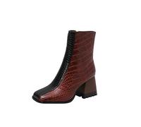 Genérico Botines Fluchos Mujer Invierno Tacones Mujer Mujer Botas nuevas de otoño e invierno Botas de tacón de tacón grueso de comercio exterior de estilo Botas Mujer Nieve Para Vestir Botines (A, 38)