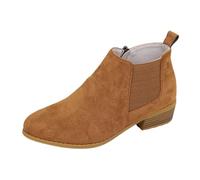 Genérico Botines Mujer Tacón Cuadrado Retro Romano Punta Fina Tallas Grandes Otoño 2026, marrón, 42 EU