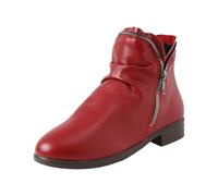 Genérico Botines Negras Mujer Botines Para Mujer Con Cremallera De Ocio Cómodo Bordado Botas Vintage Altas Con Cordones Cómodo Cowboy Chelsea Botas, rojo (rouge 2), 39 EU