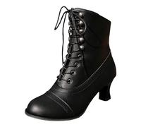 Genérico Botines Negro Mujer Botines Mujer Cuero Estilo Retro Sin Encaje Entretenimiento Semi-Altas Botas Cremallera Lateral De Tobillo Cómodas Con Cremallera Chelsea Botas, Le Noir 2, 40 EU
