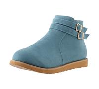 Genérico Botines Negro Mujer Botines Mujer Cuero Estilo Retro Sin Encaje Entretenimiento Semi-Altas Botas Cremallera Lateral De Tobillo Cómodas Con Cremallera Chelsea Botas, azul 1, 39 EU