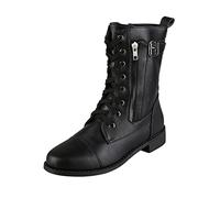 Genérico Botines Negro Mujer Botines Mujer Tacón Medi-Mollet Vintage Casual Cómodo Botas Cremallera Lateral Sin Encaje Entretenimiento Semi-Altas Chelsea Botas, Le Noir B, 41 EU