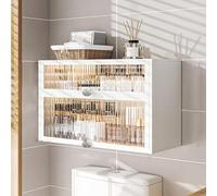 Genérico Botiquín de Metal montado en la Pared: gabinete de baño pequeño con Organizador de Maquillaje, Almacenamiento Colgante for Colocar sobre el Inodoro(Single Door)