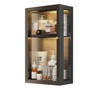 Genérico Botiquín de Pared - Estante Flotante sin Perforaciones para baño y Cocina, Organizador para Inodoro, Color Negro, 30 x 14 x 53 cm, solución de Almacenamiento Que Ahorra Espacio en Espacios p