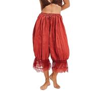 Genérico Botón Jean Flor Mujer Encaje Recortado Pantalones Lencería Pantalones Slips para debajo del Vestido de Encaje Hueco Encaje Ropa de Casa para Mujer Leggings Limonadas de Lencería, rojo, S