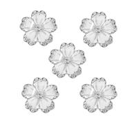 Genérico Botones Resistentes al Desgaste en Forma de Flor de Ropa Multifunción de Aleación de Zinc y Cristal Color Plata, 5 Piezas para Ropa Hecha a Mano y Decoración