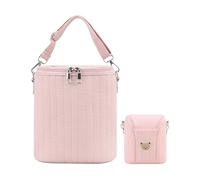 Genérico Bottle Holder Bag - (18x10x20cm) Travel Organizer for Bottles | Insulated Portable Feeding Bag | Lightweight Bottle Carrier for Stroller Daycare Family Trips | Polyester Aluminum