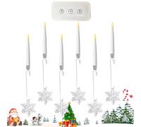 Generico Bougies LED Pour Arbre De Noël | Lot De 6 Ornements Clignotants À Piles - Décoration Lumineuse Pour Sapin, Fenêtre, Cheminée, Intérieur Extérieur - Éclairage D'Ambiance Festif Réutilisable