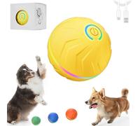 Genérico Boujee Gravity Ball Dog, Boujee Vibrating Dog Ball, 4-Hour Playtime, Automatic Rolling & Rotating Moving Dogs Toy (Yellow)