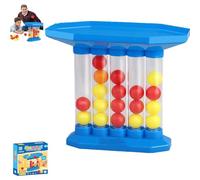 Genérico Bounce & Shoot 4-Ball Launcher Toy, Interactive Jumping Ball Challenge, Connect Board Game, 3D Tabletop Game for Multiplayer Fun and Family Party Games (Launcher Toy Blue)