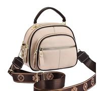 Genérico Bousalutend Crossbody Bag,Bousalutend Purse, Multifunctional Compartments Adjustable Wide Strap Leather Crossbody Bag (Apricot)