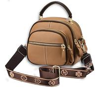 Genérico Bousalutend Crossbody Bag, Classic Luxury Multifunctional Compartments, Adjustable Wide Shoulder Strap Leather Shoulder Bag (Light brown)