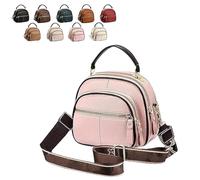 Genérico Bousalutend Crossbody Bag, Classic Multifunctional Compartments Adjustable Wide Shoulder Strap Leather Crossbody Bag for Work(powder)