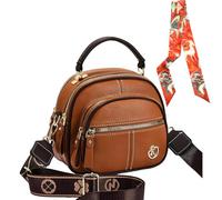 Genérico Bousalutend Crossbody Bags For Women, Multifunctional Compartments Adjustable Wide Shoulder Strap Leather Crossbody Bag(khaki