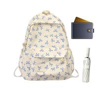 Genérico Bow Backpack - Students Bow School Bag Teen Girls Backpack | Bow Holds Pencil Case, Water Bottle for College Backpack, Middle School Shoulder Bag, Travel, Casual Day