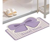 Genérico Bow Rug - 60x40x1cm Bow Door Mat, Bows Shaped Bathroom Rug, Water Absorbent Non-Slip Welcome Mat, Quick Drying Bathroom Entrance Floor Pad For Shower Tub For Kids Teen Adults