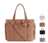 Genérico Bow Tote Bag, Crush Bow Tote Bag For Women, Stylish Handbag For Work, Perfect For Daily Commuting, Work,Travel (Brown)