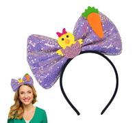 Genérico Bowknot Headbands, Easter Theme Sequin Bow Hairband, Stylish Party Supplies, Photography Prop Adult Women, Teenage Girls, Ideal for Holiday Events and Festive Outfits