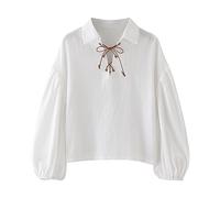 Genérico Boxeo Niños para niños pequeños Renaissant Lace Up Disfraz de escocés de Halloween Tops clásicos Sacos De Rafia Escombros (White, 12-14 Years)