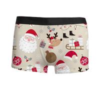Genérico Boxer Hombre Pack Calzoncillos Estampados Navidad, Talla Grande Sexy Papá Noel Impresión Elástica Holgados Ropa Interior Transpirables Cómodo Moda Casual Color Sólido Boxer para Navideño
