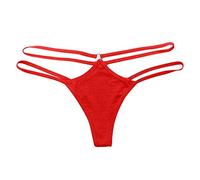 Genérico Boxer Mujer Dim Mujeres Sexy Cintura Fina Tanga Ropa Interior cómoda lencería Braguitas Mujer Pack Sin (Red, S)