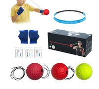 Generico Boxing Headband Set - Wearable Fitness Trainer, Silicone Headband Reaction Practice Tool, Adjustable Speed Rebound Design, Indoor Exercise Skill Builder, Living Room Travel Gym Usage