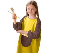 Genérico Boy T-Shirt - Bata de Arte para niños con Mangas largas Delantal de Pintura para niños y niñas Mono Protector para Manualidades con Bolsillo (Yellow 2-4Years)