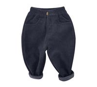 Genérico Boys and Girls' Corduroy Clothes Long Sleeve and Pants Winter Warm Soft Fuzzy Homewear with Fleece Sweatpants (Grey, 4-5 Years)