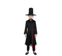 Genérico Boys Disfraz Cosplay Ropa tradicional coreana para hombre,conjunto de túnica negra,sombrero tradicional, disfraz de fiesta de Halloween