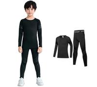 Genérico Boys Girls Base Layer Athletic Compression Leggings And Shirts Thermal Underwear Set Running Pants Tights