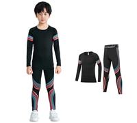 Genérico Boys Girls Base Layer Athletic Compression Leggings And Shirts Thermal Underwear Set Running Pants Tights
