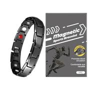 Genérico Bracciale Magnetico Uomo - Gioiello Lega Zinco Metallo, Braccialetto Calmante Donna Sportivo Elegante Catena Rame, Doppia Regolabile Chiusura Sicura | Per Palestra Allenamento