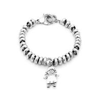 Genérico Bracciale Raspini Bimba in Argento 925 con Charm Bambina | Gioiello Donna Fatto a Mano in Italia, Idea Regalo Nascita, Mamma o Battesimo