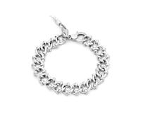 Genérico Bracciale Raspini Uomo/Unisex in Argento 925 con Maglia Doppia e Charm Cornetto Portafortuna | Gioiello Fatto a Mano in Italia dal Carattere Forte e Stile Rock