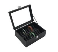 Generico Bracelet Holder Box - PU Leather Density Board 10/20 Slots | Bangle Organizer Storage Display Case With Transparent Lid | Dustproof Jewelry Storage Box For Bracelets Bangles Store Showcase