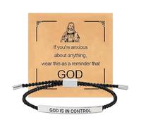 Genérico Bracelets Motivants Pour Femmes - Jonc Inspiration Ajustable En Acier Inoxydable, Gourmette Tissée Main Cordon Réglable | Bijoux Minimaliste Message Positif Encourageant Pour Hommes