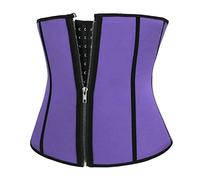 Genérico Braga Faja Reductora Mujer Faja Reductora Interior con Cremallera Cintura Cuerpo Ajuste Abdomen Corsé Mujeres Corsé Shapeware Haramaki Musleras Anti Rozaduras Corset Negro Purple M