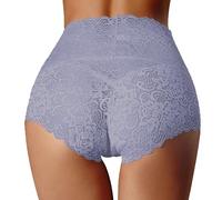 Genérico Bragas De AlgodónBraguitas de Cintura Alta para Mujer con Encaje y Corte en Talla Grande (Light Purple, XXXL)