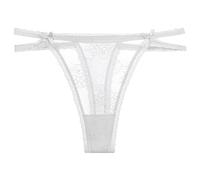 Genérico Bragas de Encaje para Mujer Ropa Interior Encaje Brazilian Hipster Lace Braguitas Elástica Thong Slip lencería Hipster Pantalones para el Uso Diario (White, S)