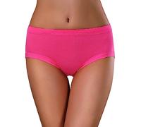 Generico Bragas de mujer de algodón, bragas invisibles para ciclo menstrual mujer curvado, color liso slip mujer suave lavables pantalones cortos postparto, Rosa Cálida, 3XL