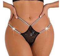 Genérico Bragas de Mujer Sexy Encanto Tanga Cadena de Encaje con Cintura Baja sin Marcas Calzoncillos Cómodos y Transparentes Calzoncillos de Mujer Calientes Seducción Erótica