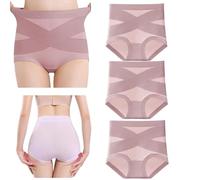 Genérico Bragas Mujer Cintura Alta Algodón,Cómodo Faja Braguitas de Faja Reductora,Leakproof Panties,Transpirables y Suaves (FR/ES, Letras, XXL, Regular, Regular, Red)